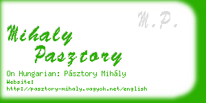 mihaly pasztory business card