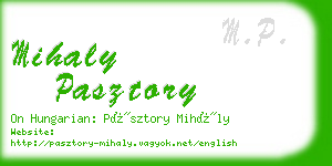 mihaly pasztory business card